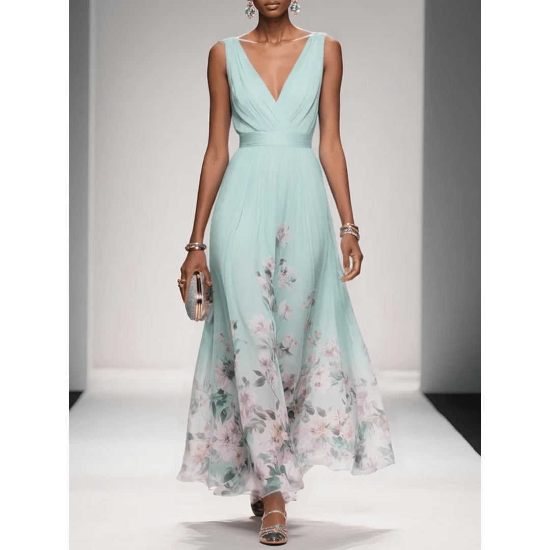 Vivienne | Floral Print Flowing Maxi Dress