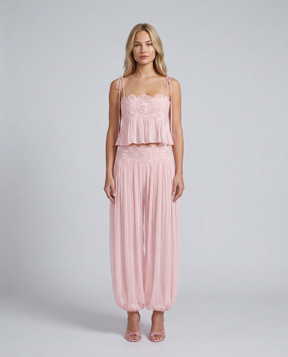Mira | Pleated Spaghetti Strap Pants Co-ord Set