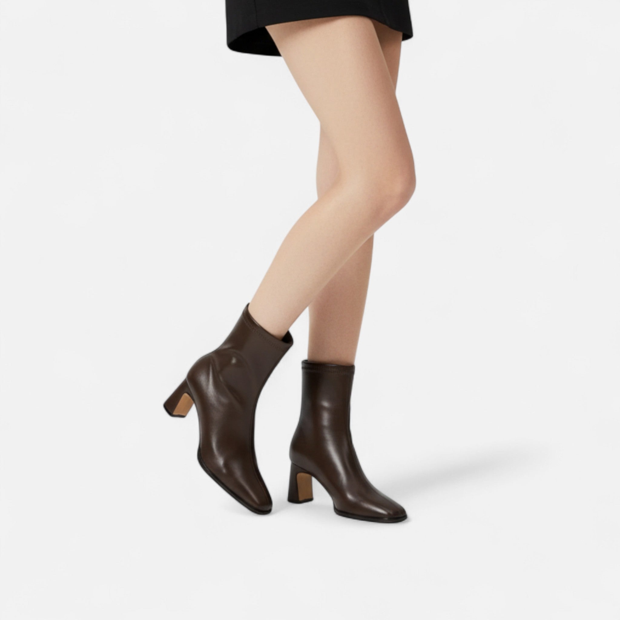 Sabine | Square Toe Block Heel Ankle Boots