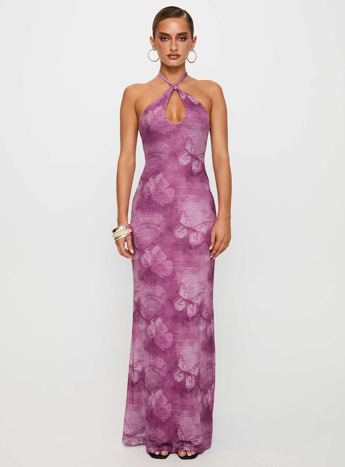 Nuria | Halter Cut-Out Maxi Dress