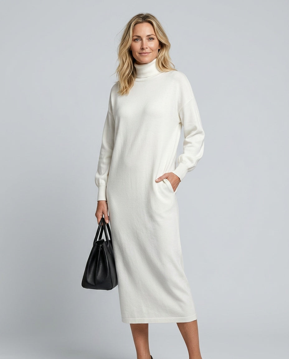 Harlow | Knit Turtleneck Midi, Relaxed Fit