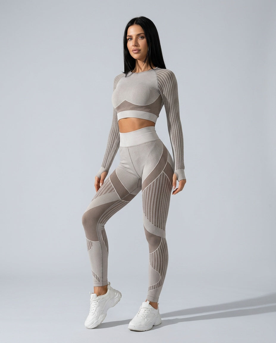 Georgia | High Waist Seamless Mesh Panel Leggings