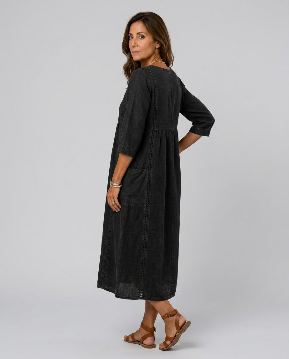 Martha | Patchwork Lace Trim Casual Maxi Dress
