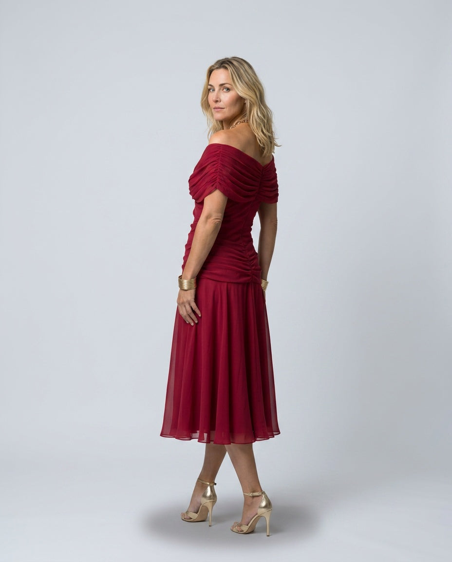 Una | Off-Shoulder Flowy Midi Dress