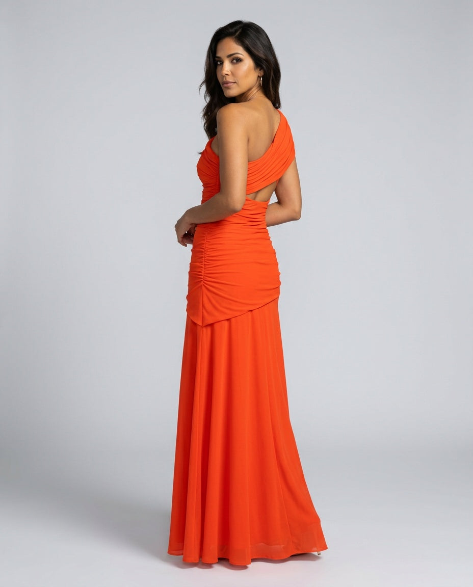 Anouk | Asymmetric Ruched Maxi Dress