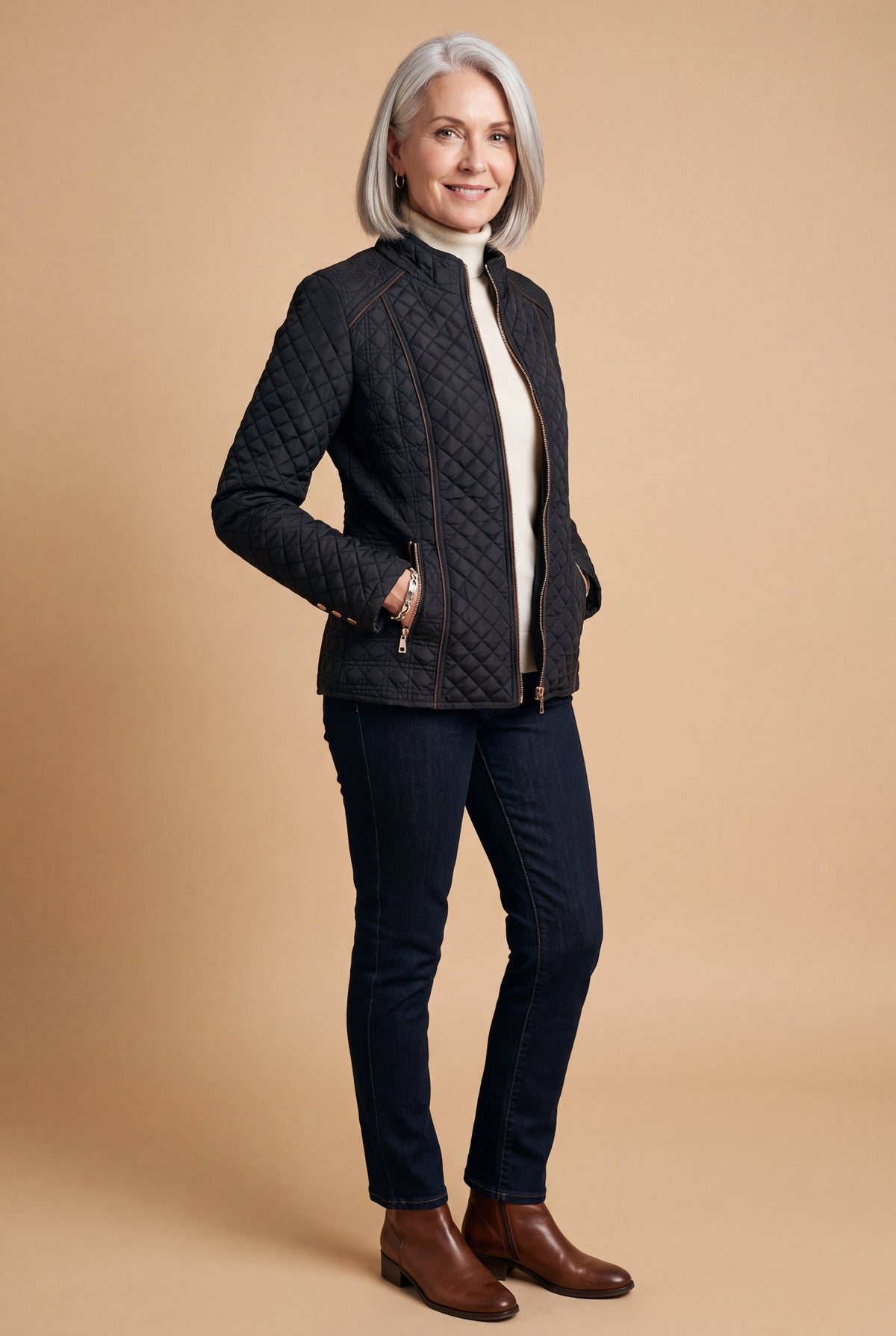 Sawyer | Diamond Quilted Stand Collar Jacket