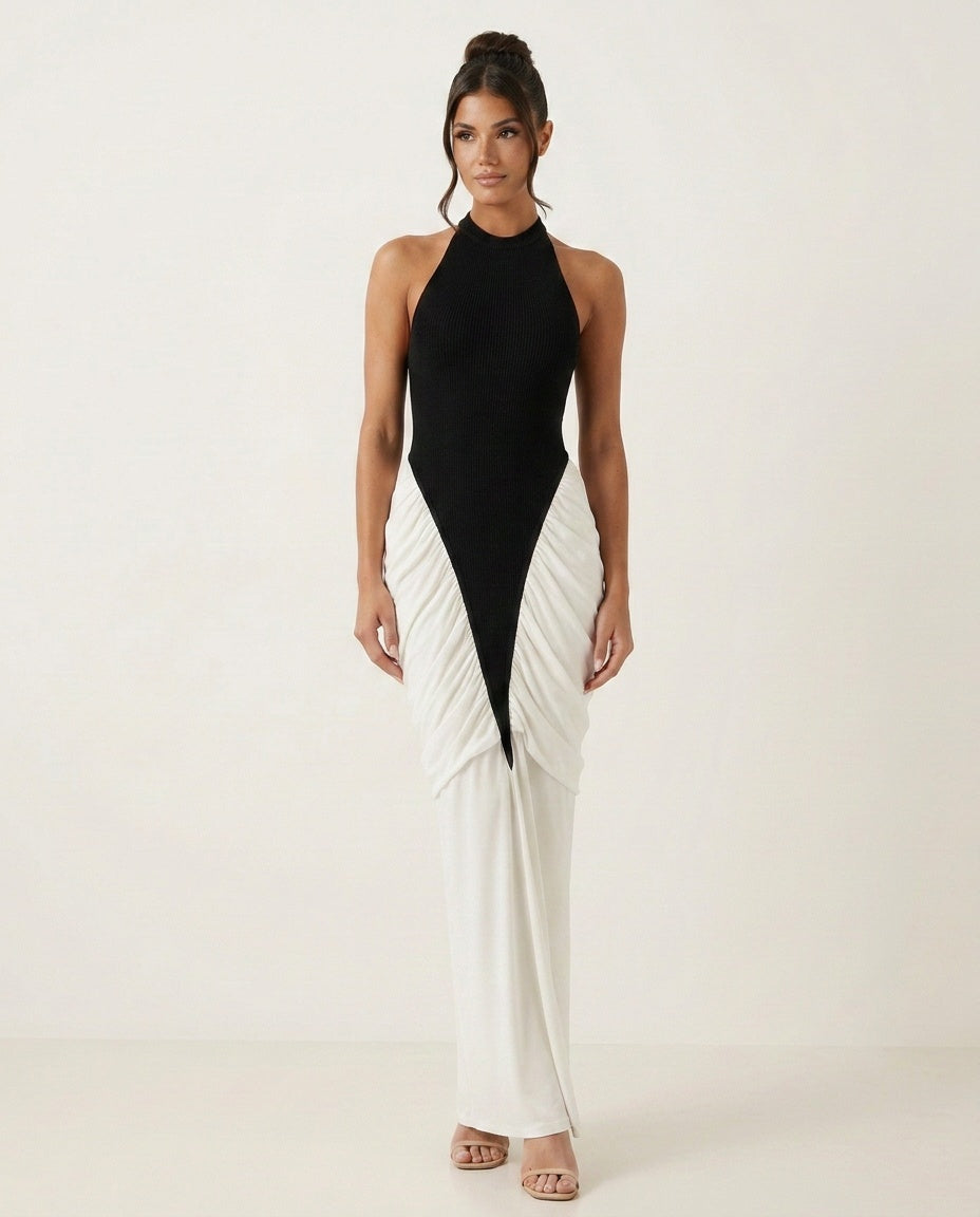 Seraphina | Patchwork Print Bodycon Maxi Dress
