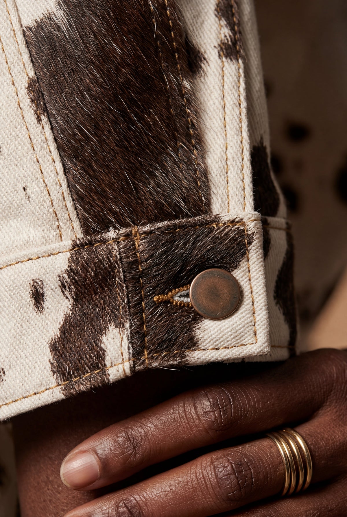Hadley | Cropped Cow Print Faux Fur Trucker Jacket