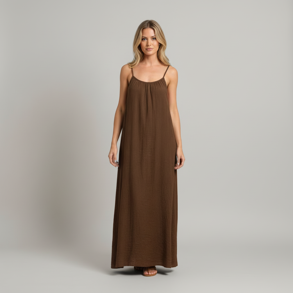 Isabela | Loose Fit Spaghetti Strap Maxi Dress