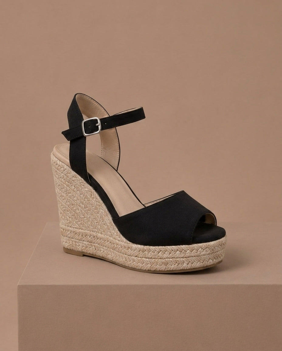 Marley | Braided Ankle Strap Wedge Espadrille Sandals
