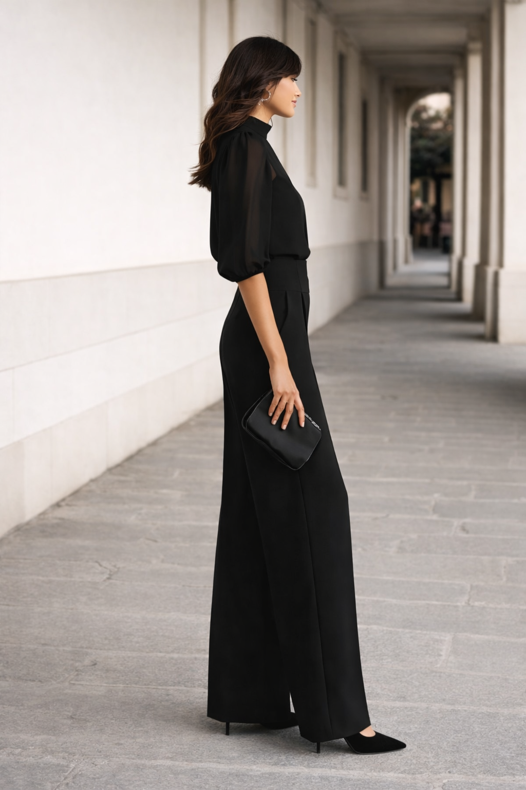 Billie | Sheer Camisole Wide Leg Three-Piece Set