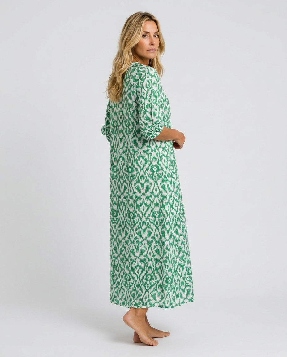 Celeste | Flowy V-Neck Boho Maxi Dress