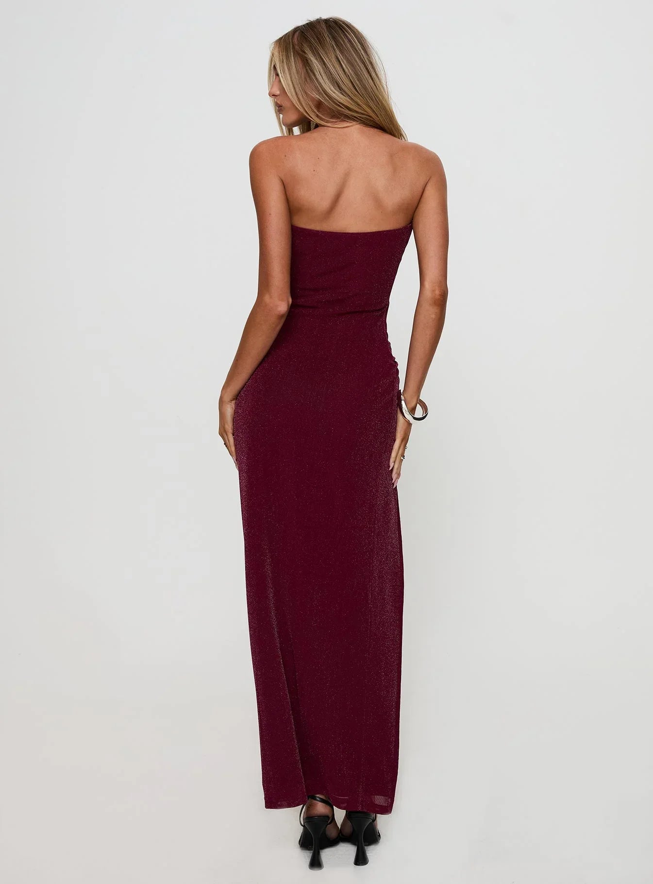 Lucia | Strapless Sequin High-Split Maxi Dress