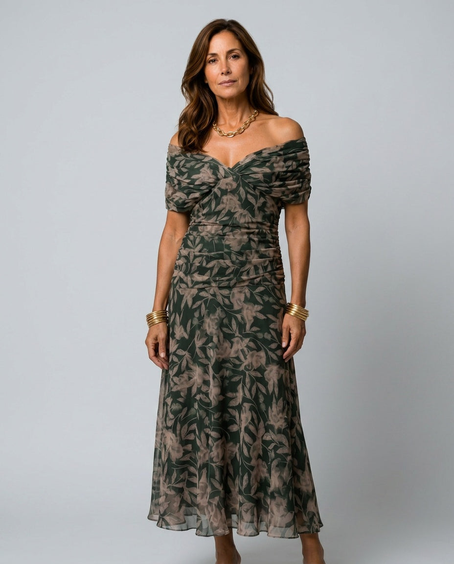 Calen | Off-Shoulder Flowy Midi Dress