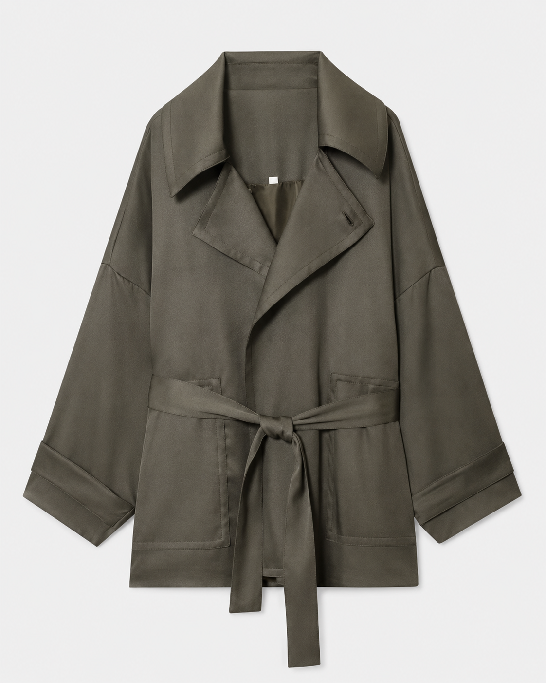 Marley | Belted Lapel Long Sleeve Jacket