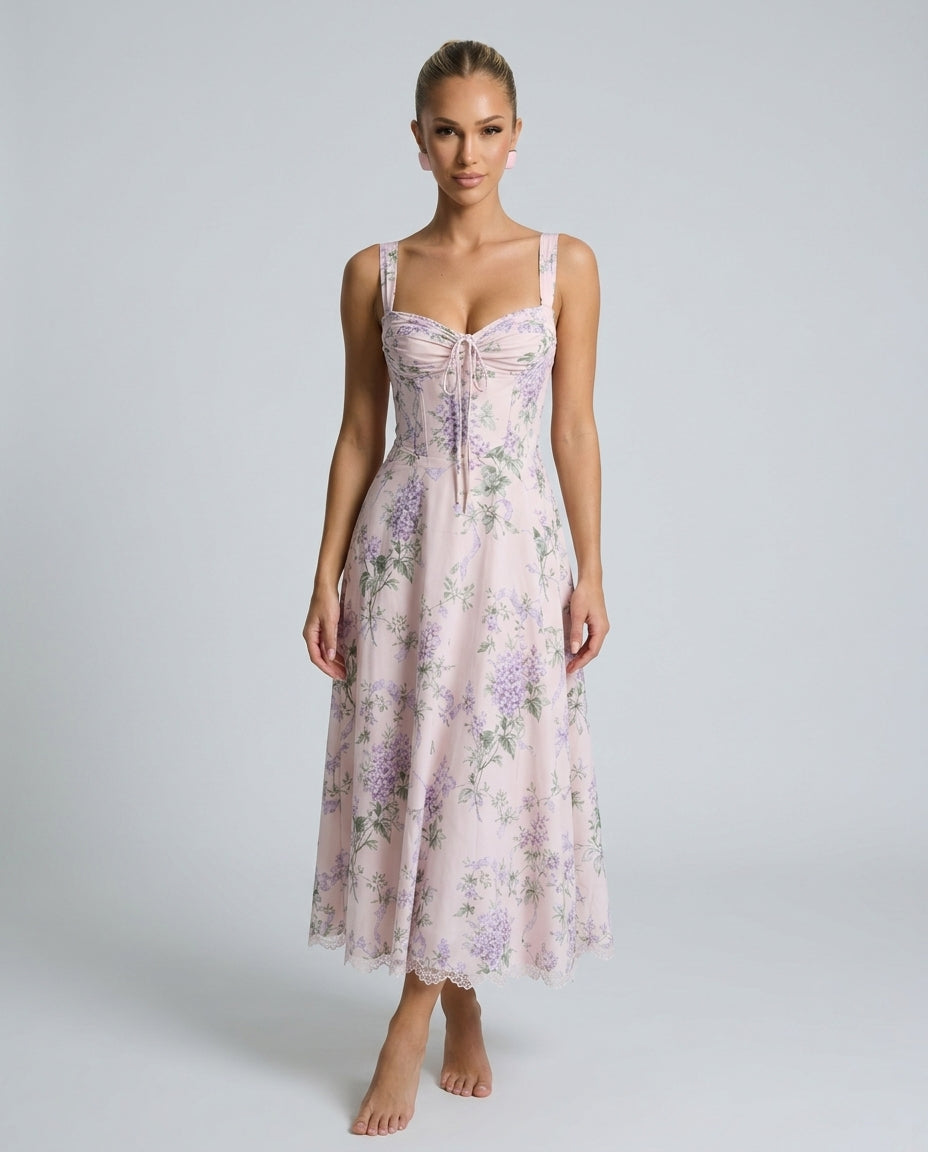 Jimena | Soft Corset Structured Bodice Midi Dress