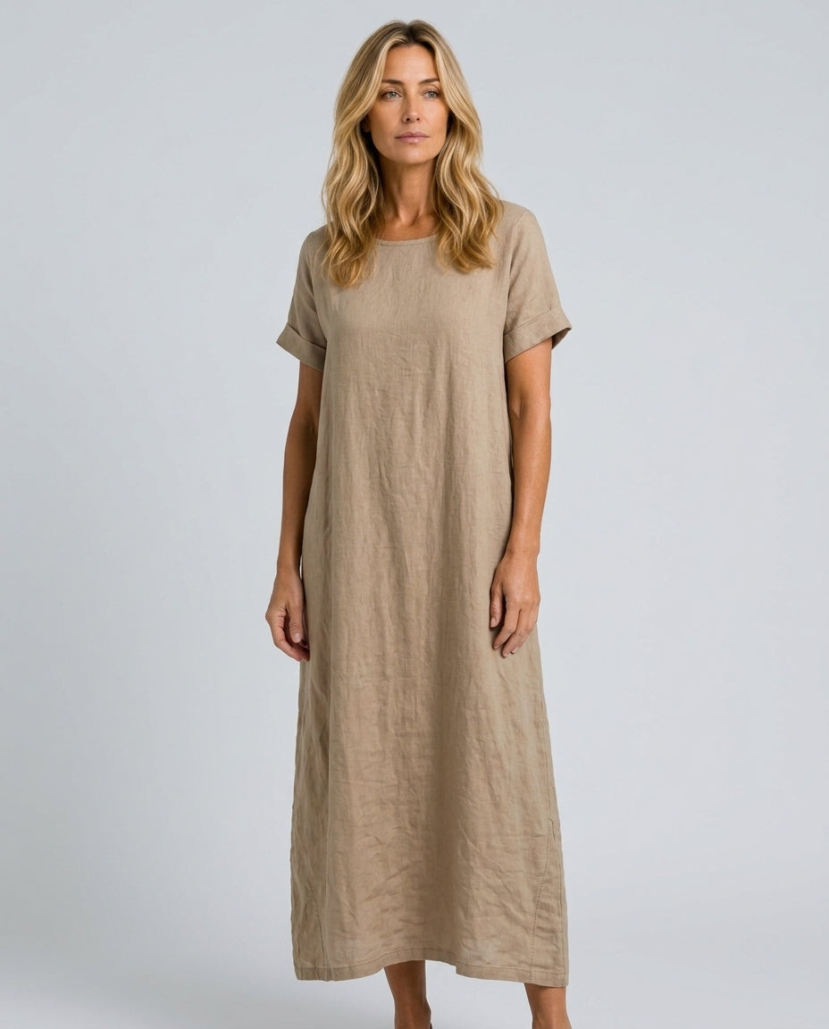Colette | Relaxed Linen-Blend Midi Dress