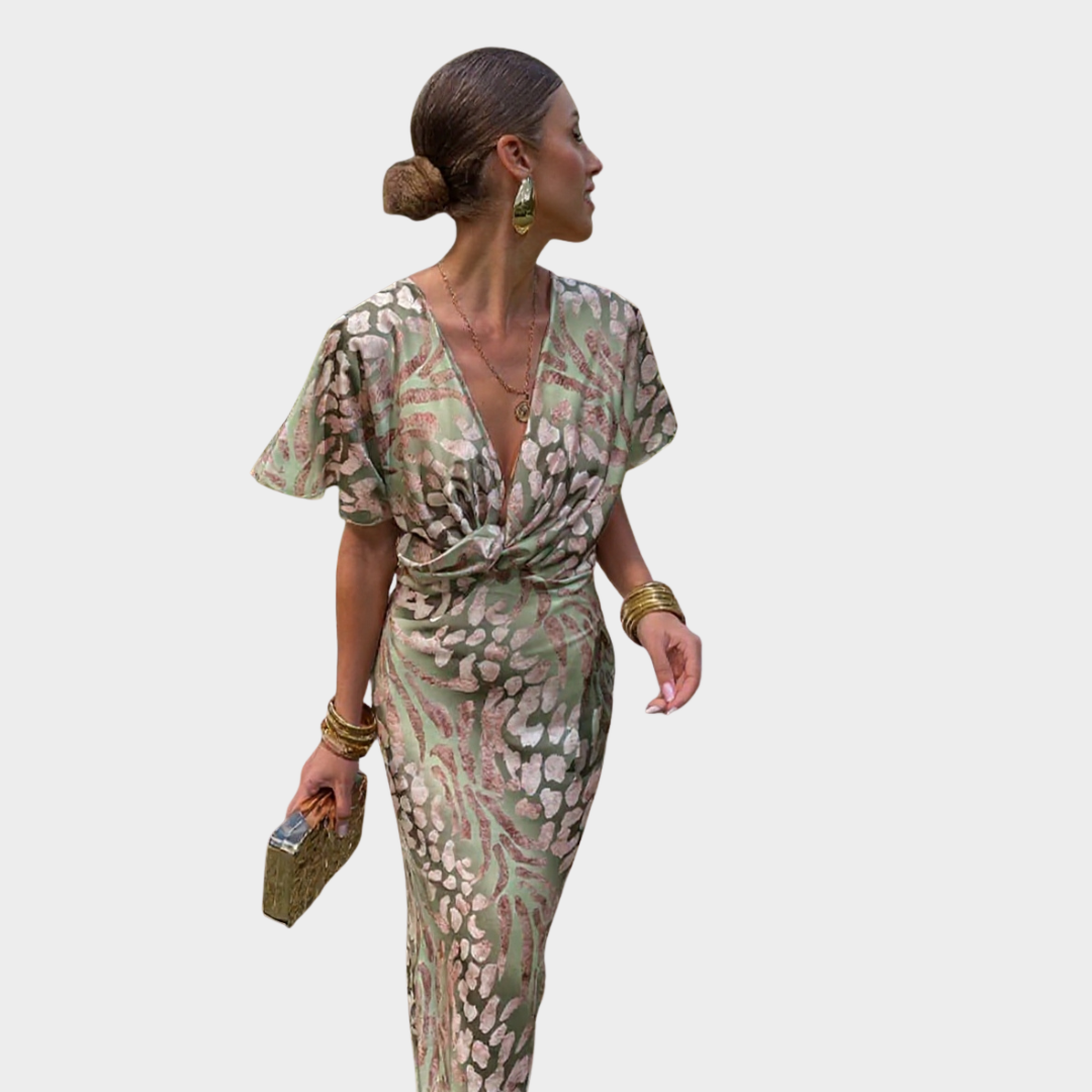 Gabriela | Fluid Copper Midi Dress