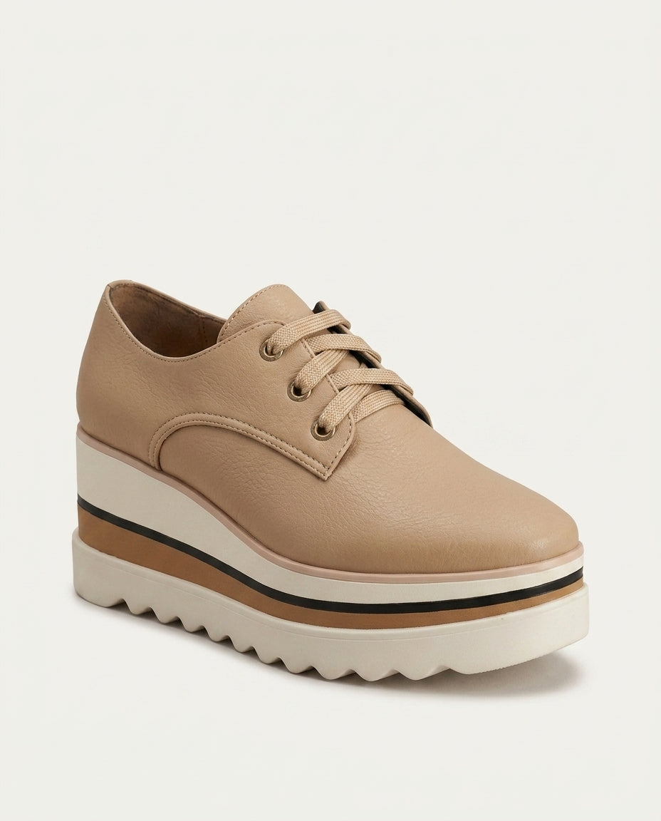 Camille | Lace-Up Cushioned Sole Oxford Shoes
