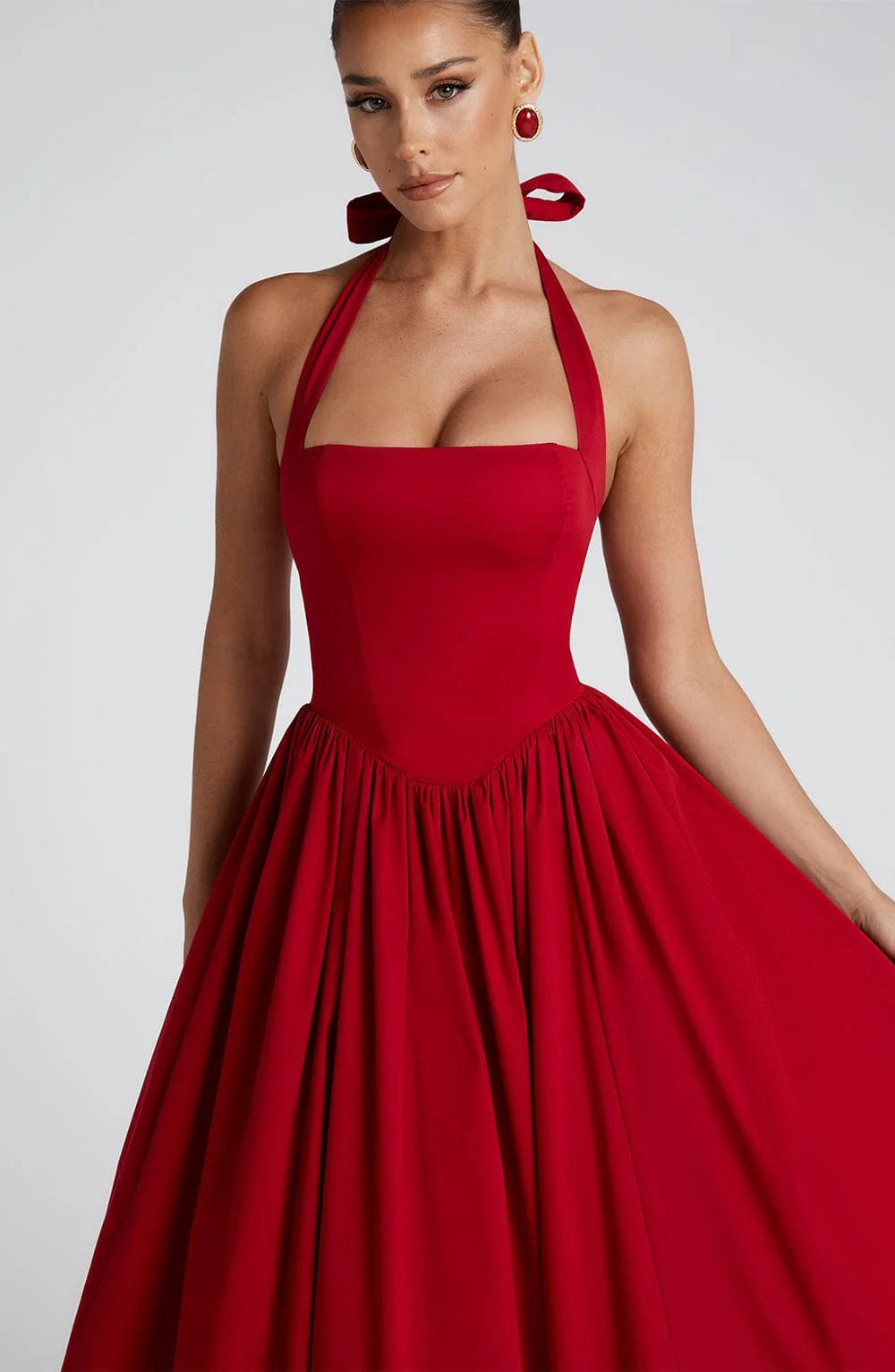 Mariana | Halter Corset Tulle Midi Dress