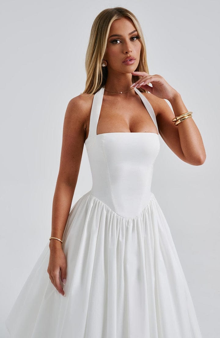 Mariana | Halter Corset Tulle Midi Dress