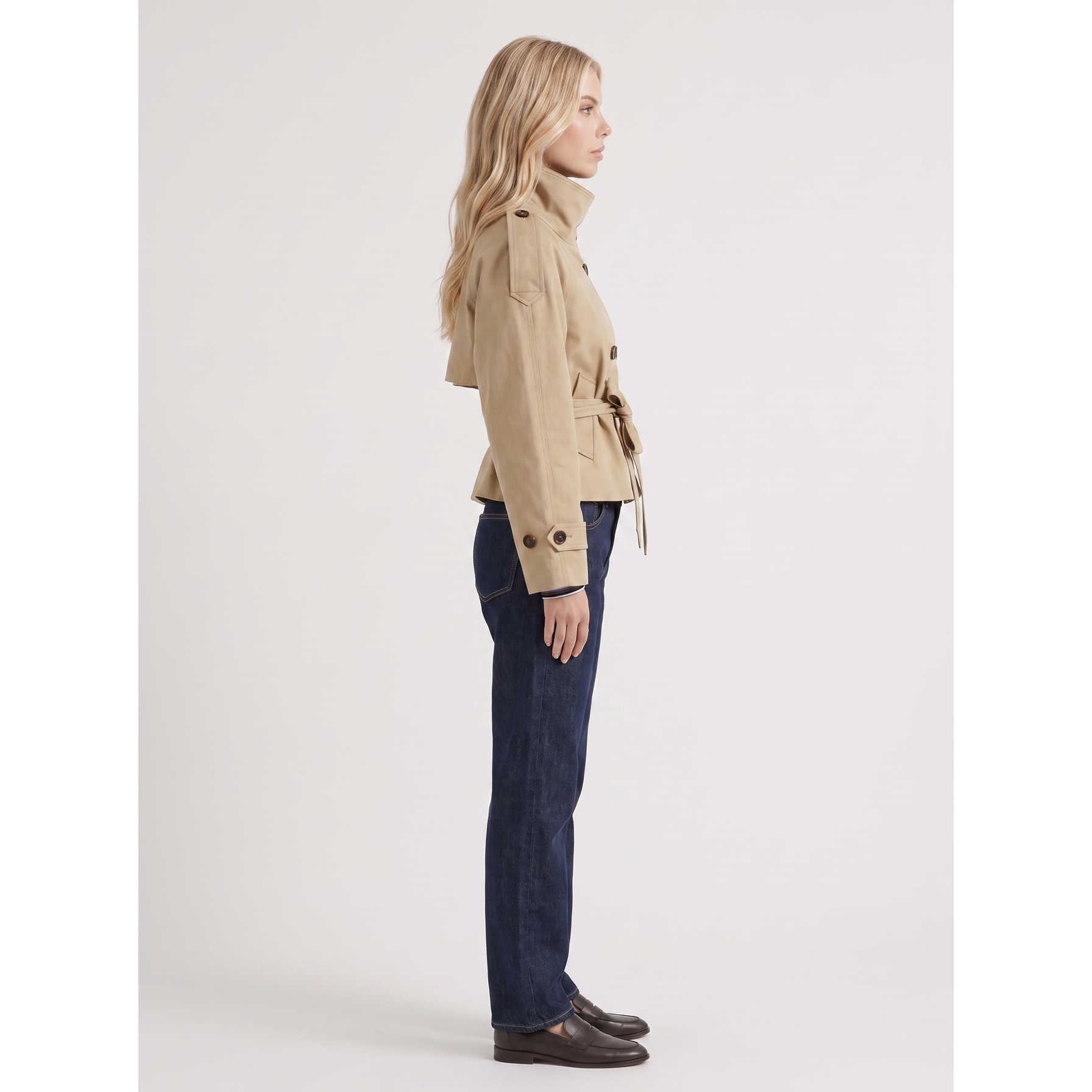 Ottilie | Cropped Double-Breasted Trench Coat