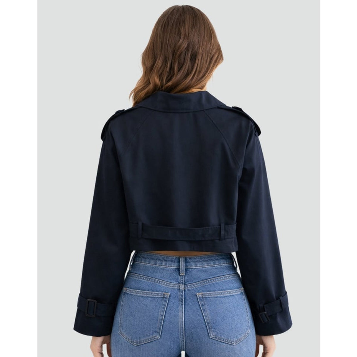 Leona | Cropped Double-Breasted Trench Coat