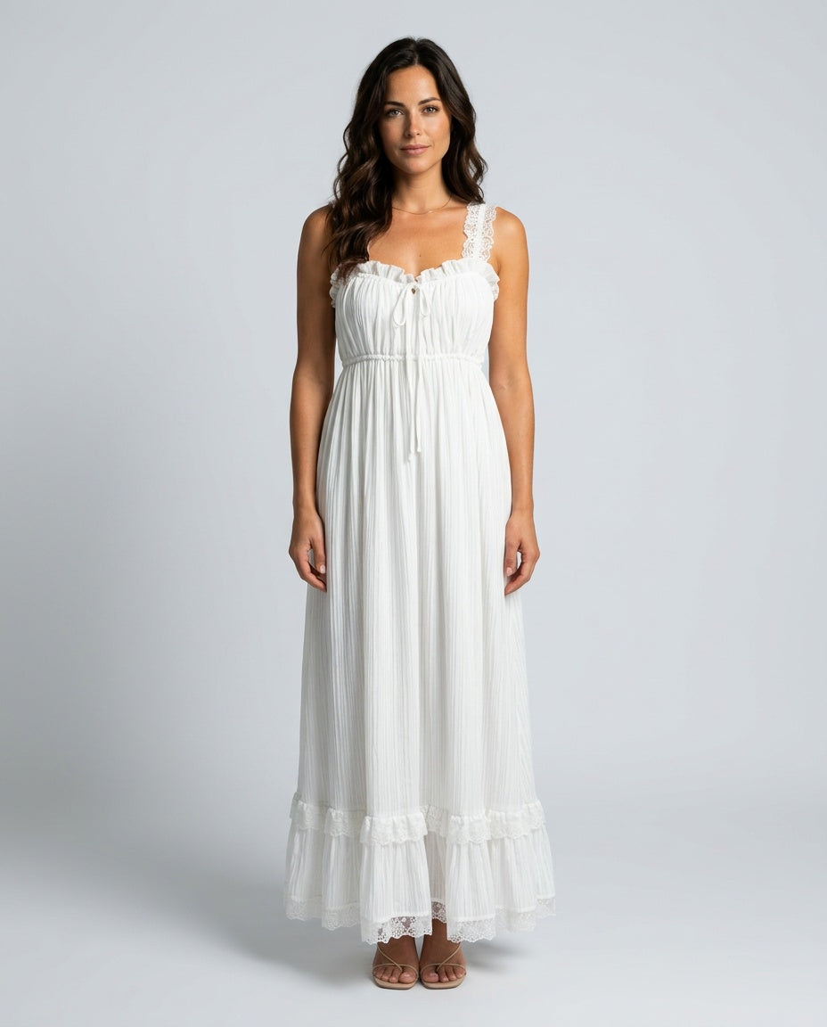 Tessa | Ruffle Strap Flowing Midi Dress