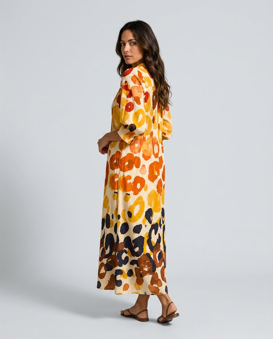 Ciara | Bohemian Button-Front Relaxed Maxi Dress