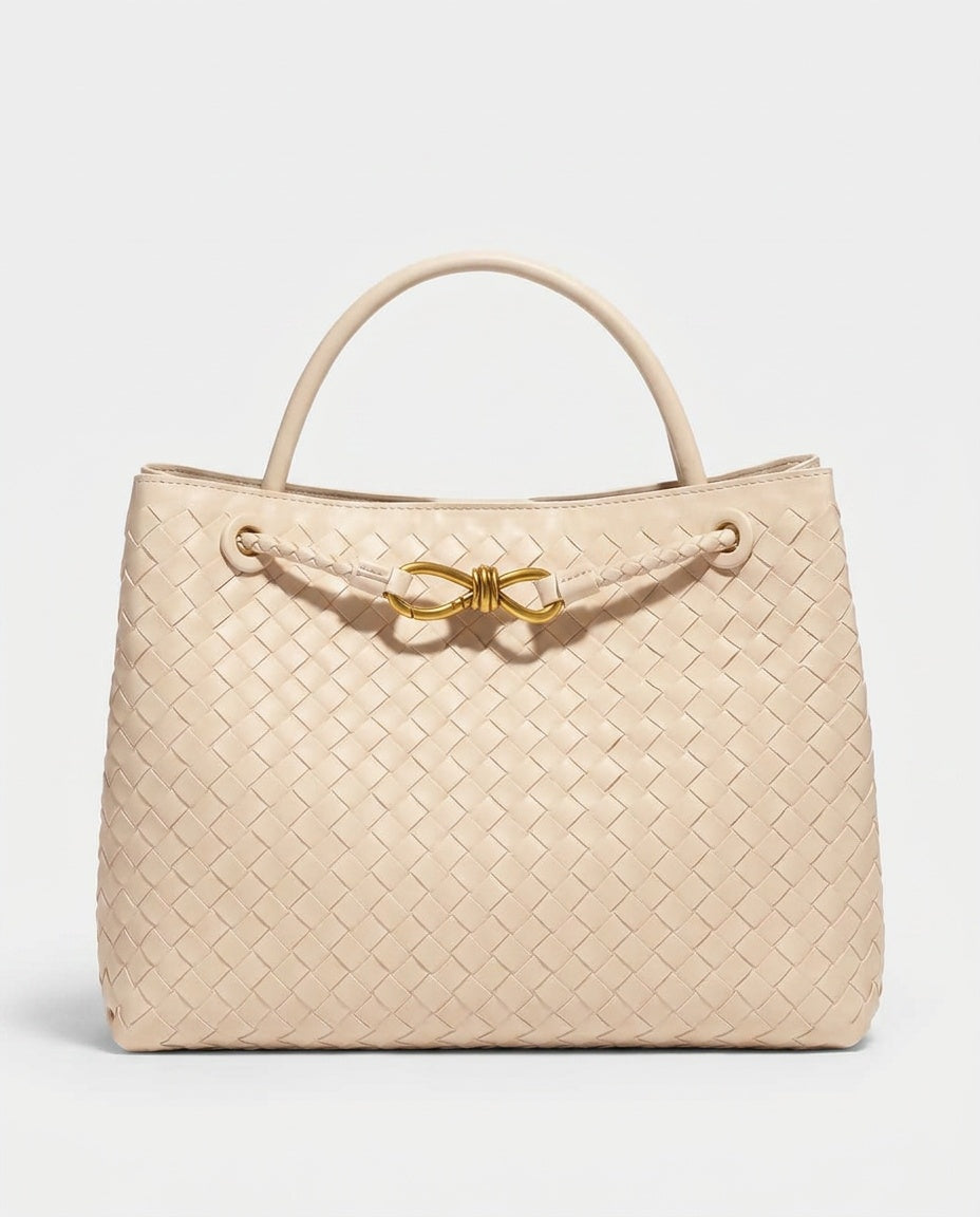 Woven Top Handle Woven Vegan Leather Bag
