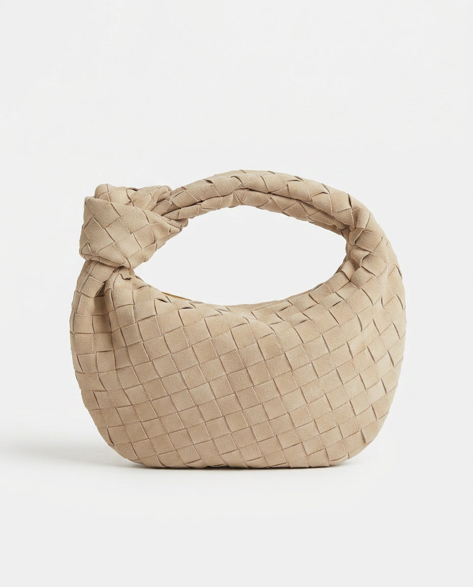 Woven Knot Detail Vegan Suede Mini Bag
