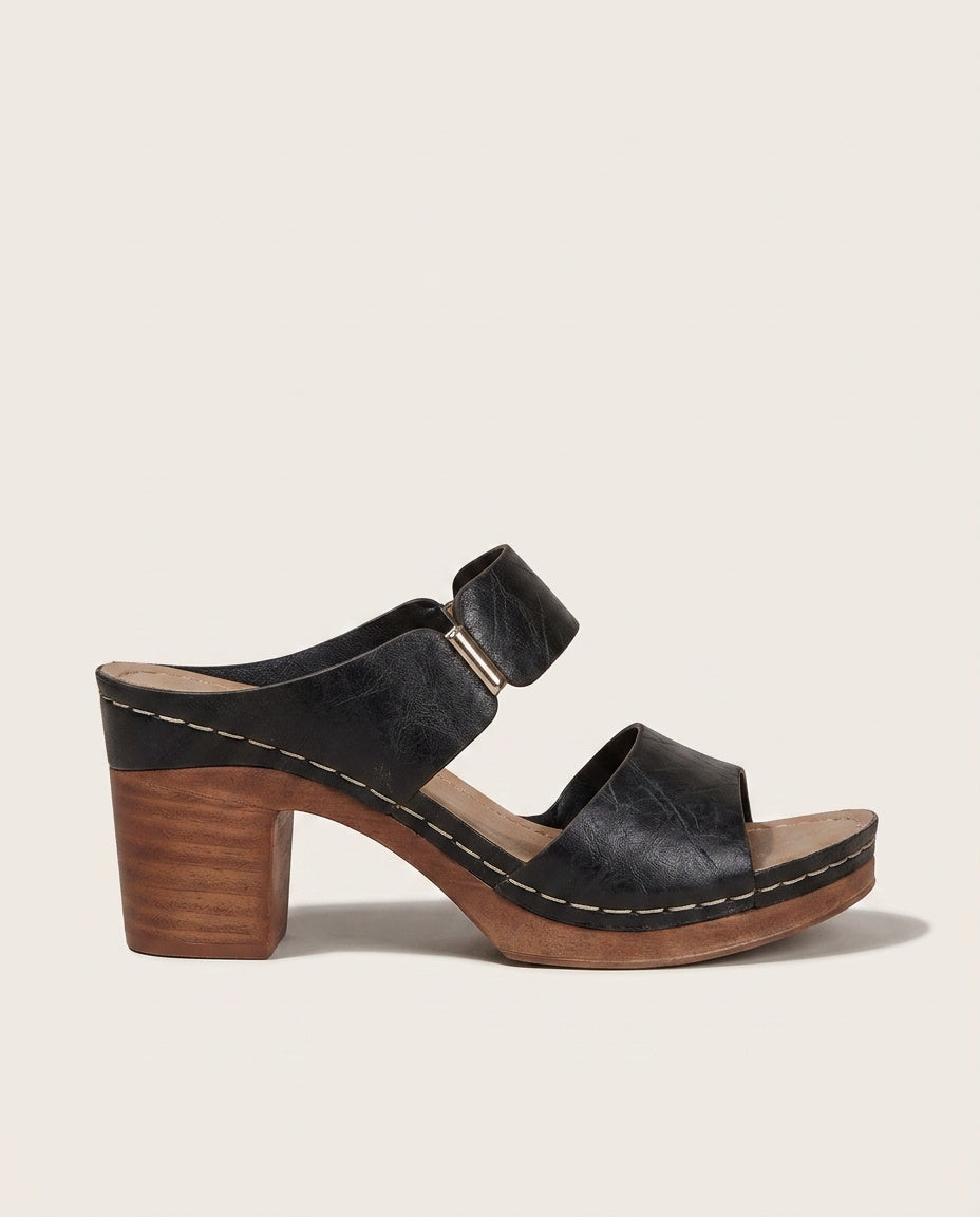 Maeve | Open Toe Block Heel Leather Sandals