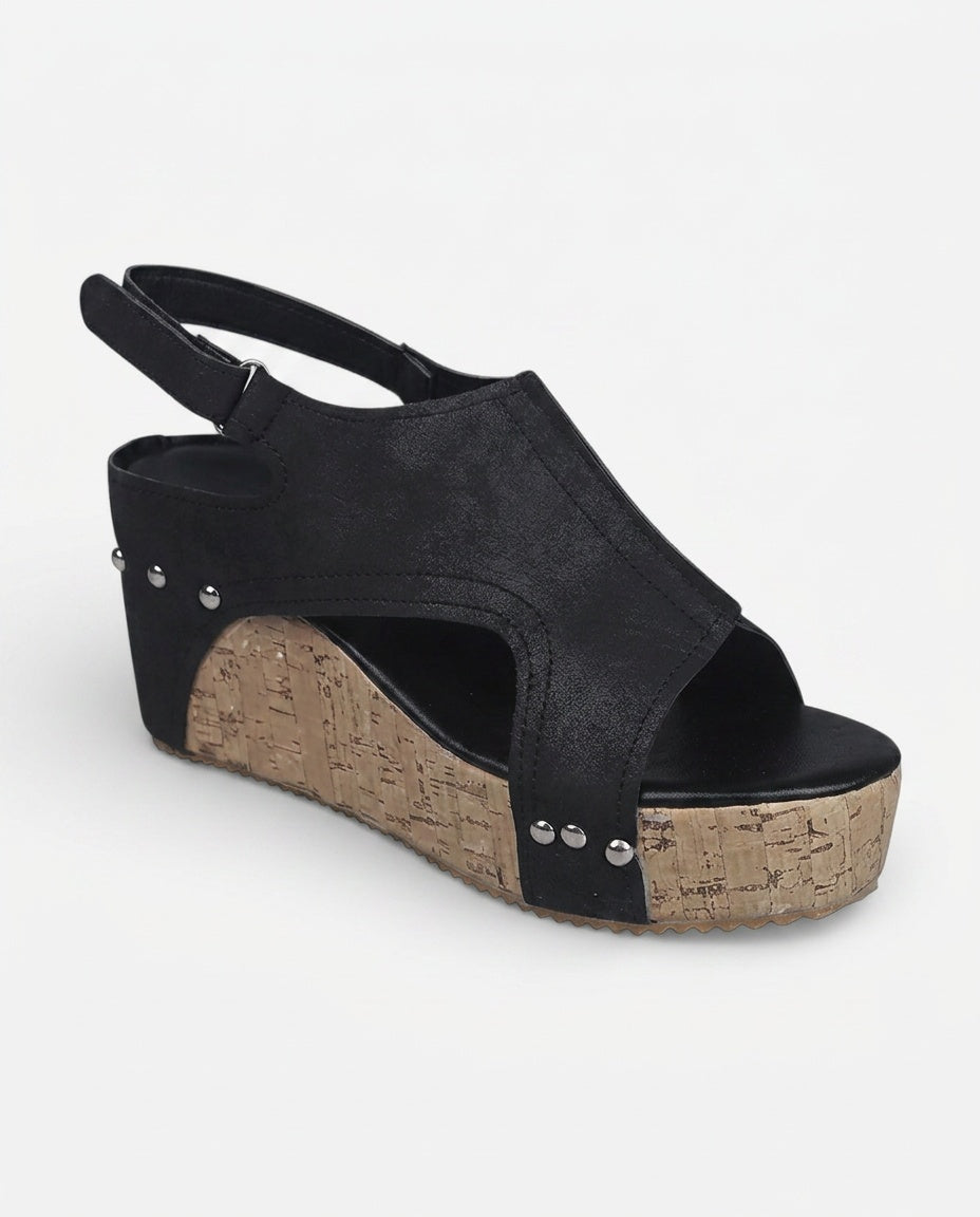 Aurelia | Cushioned Platform Wedge Open Toe Sandals
