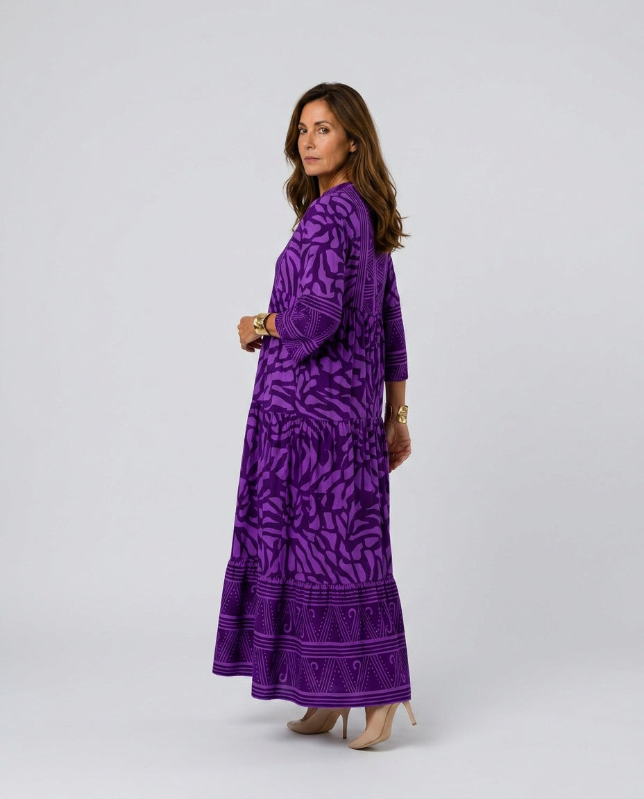 Billie | Button Front Flowy Midi Dress