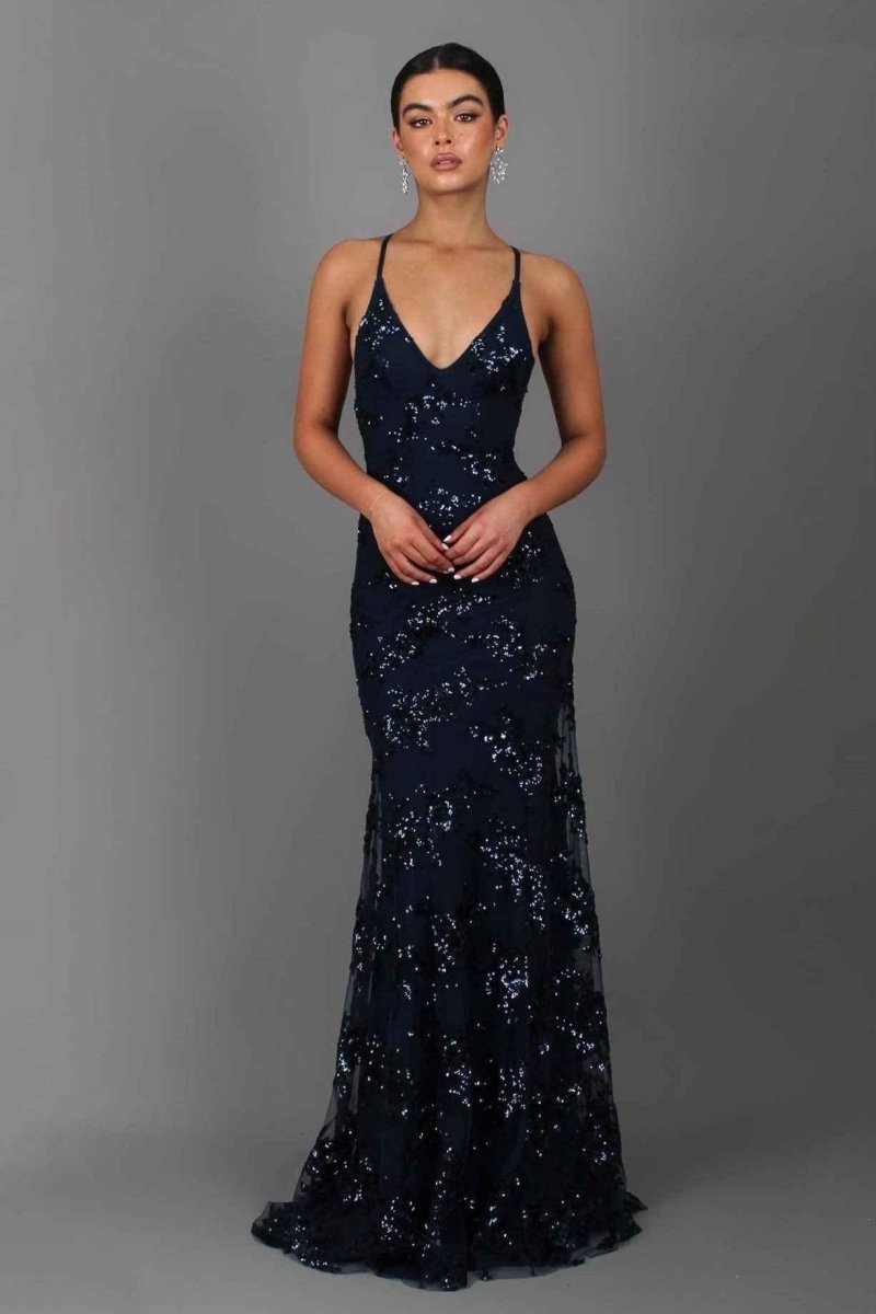 Selene | Sequin Plunge Maxi Dress