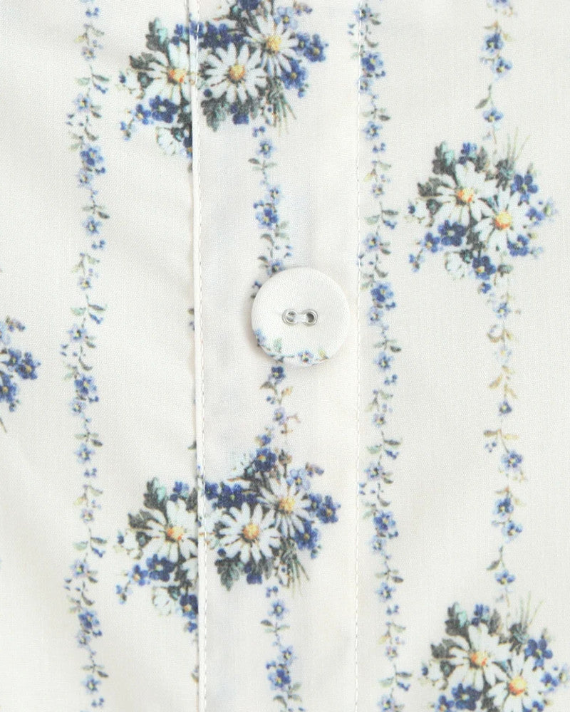 Kennedy | Floral Stripe Sweetheart Halter Midi Dress