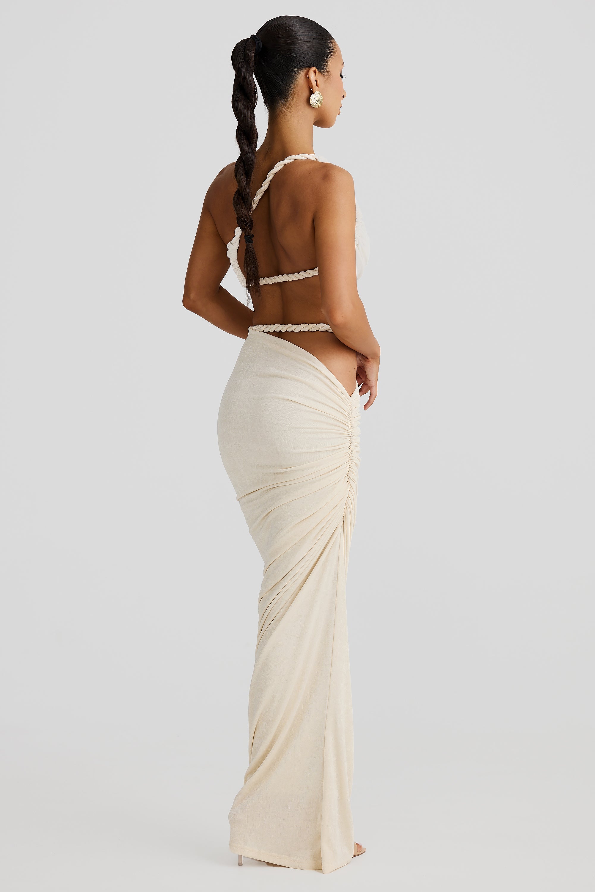 Tessa | Braided Strap Bustier & Ruched Maxi Skirt Set