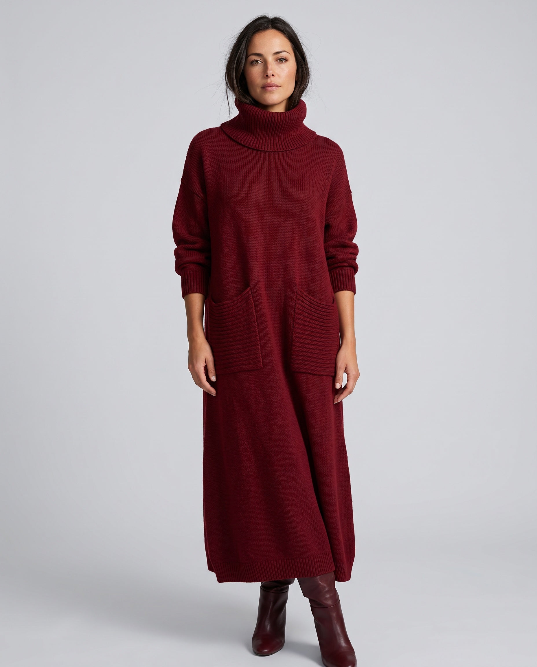 Vera | Knitted High Neck Maxi Dress