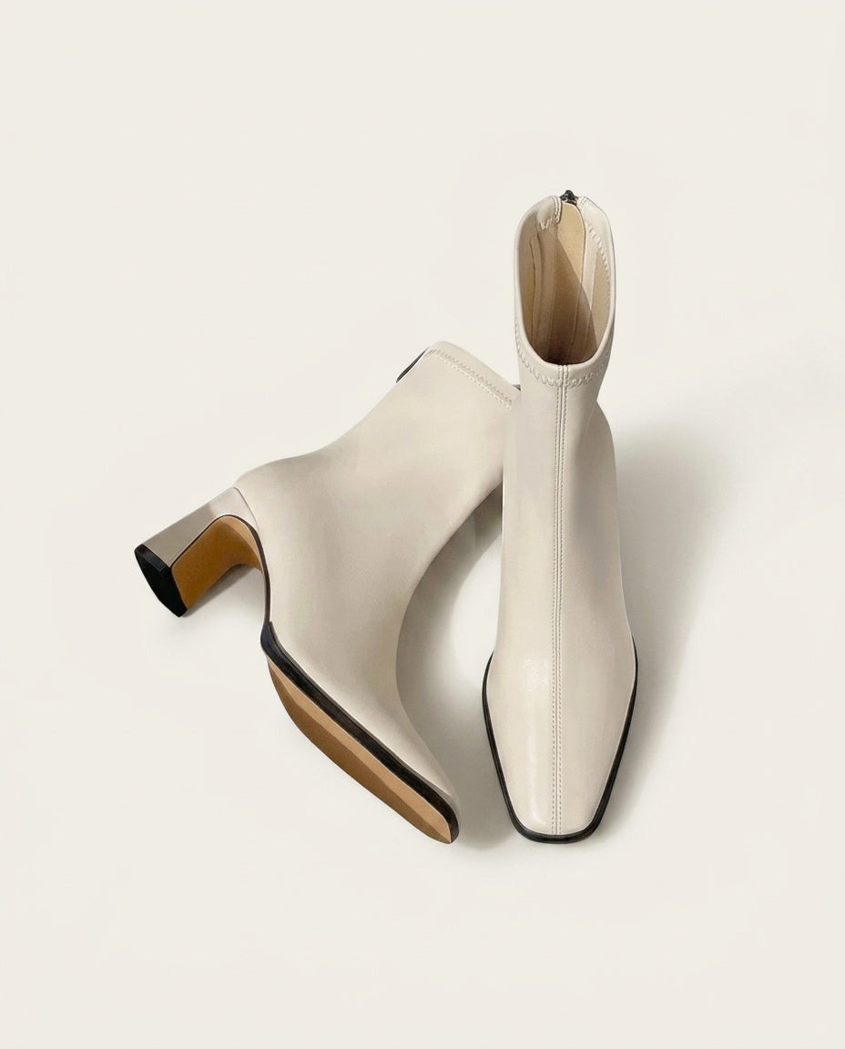 Sabine | Square Toe Block Heel Ankle Boots