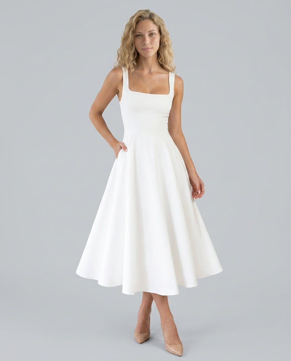 Coralie | Sleeveless A-Line Midi Dress