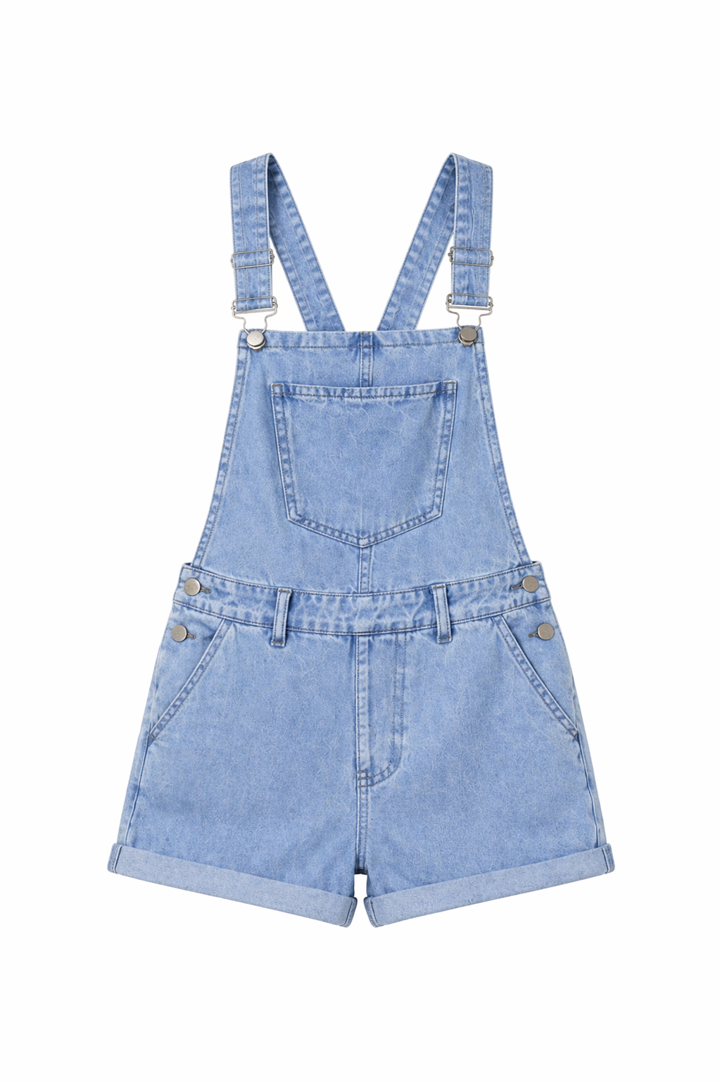 Dusty | Bib Front Rolled Hem Denim Playsuit