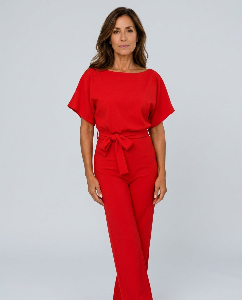 Aurelia | Wide-Leg Gathered Sleeve Jumpsuit