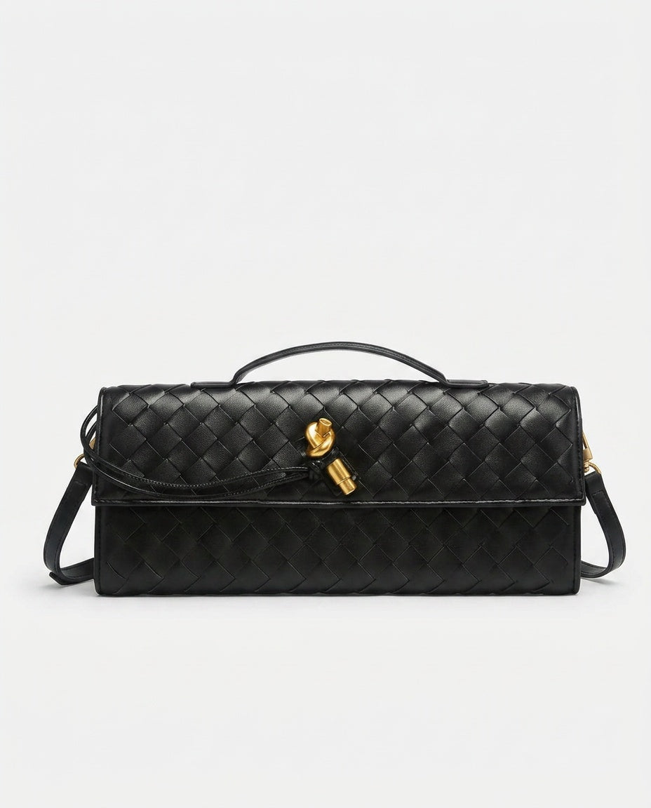 Woven Knot Detail Clutch Bag