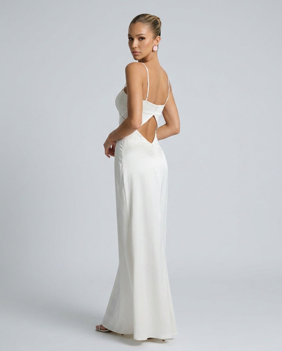 Cleo | Lace-Up Corset Maxi Dress