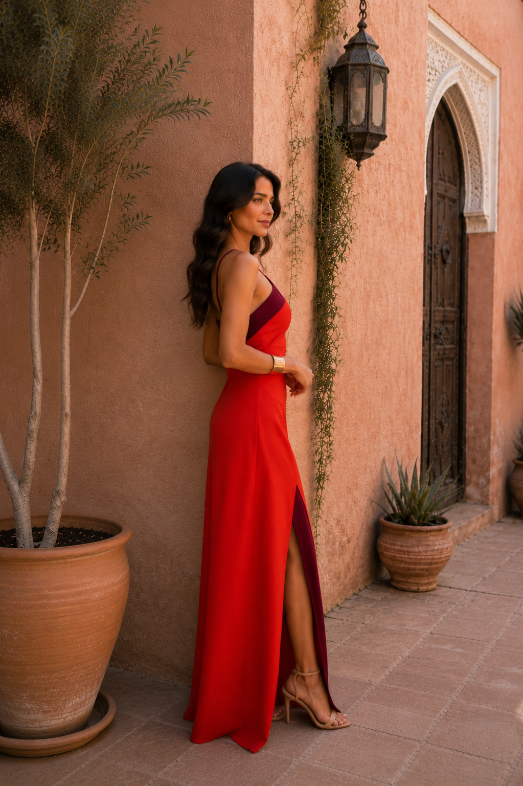 Zara | Halter Neck Crossover Slit Maxi Dress