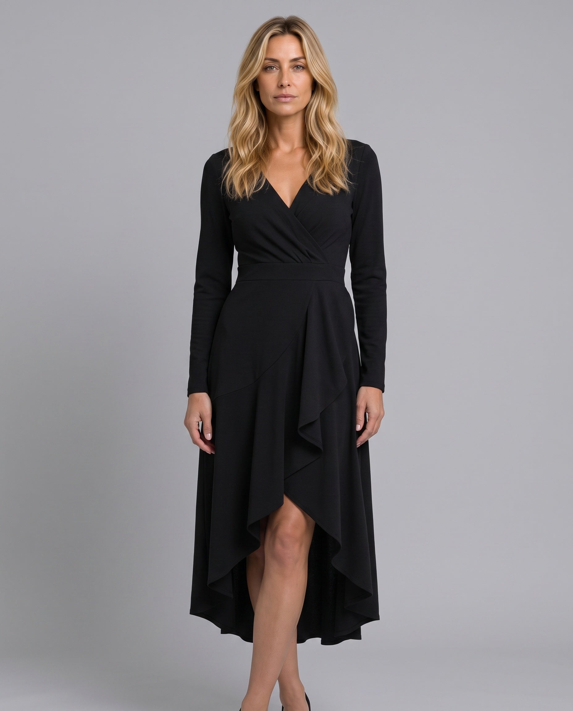 Scarlett | Long Sleeve Wrap Midi Dress