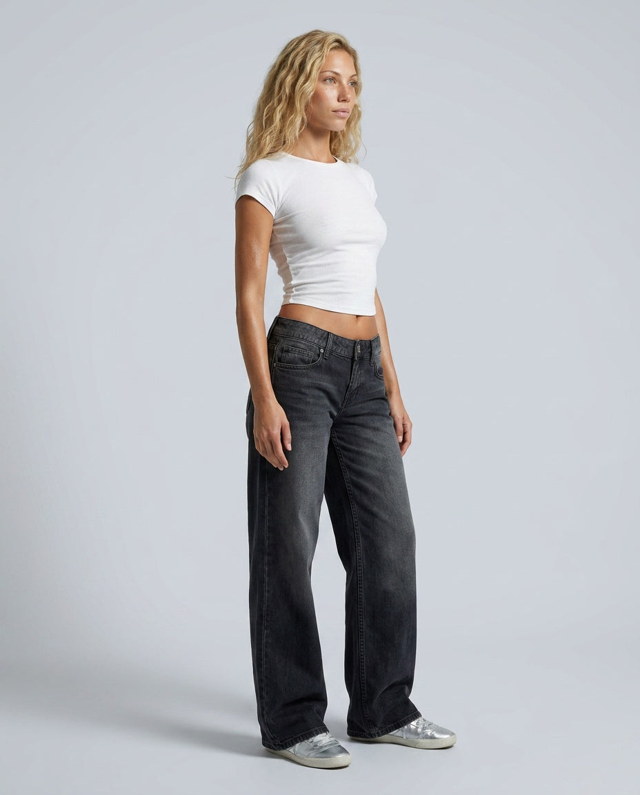 Marlena | High Waist Five Pocket Wide-Leg Jeans