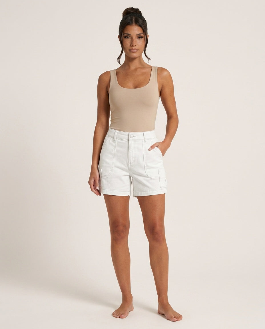 Tameris | Low Waist Straight Leg Stretch Shorts