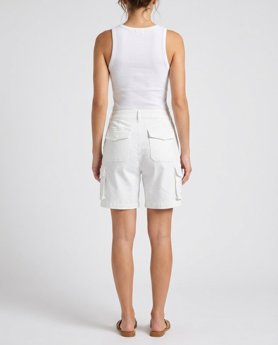 Aurelia | High Waist Bermuda Cargo Shorts