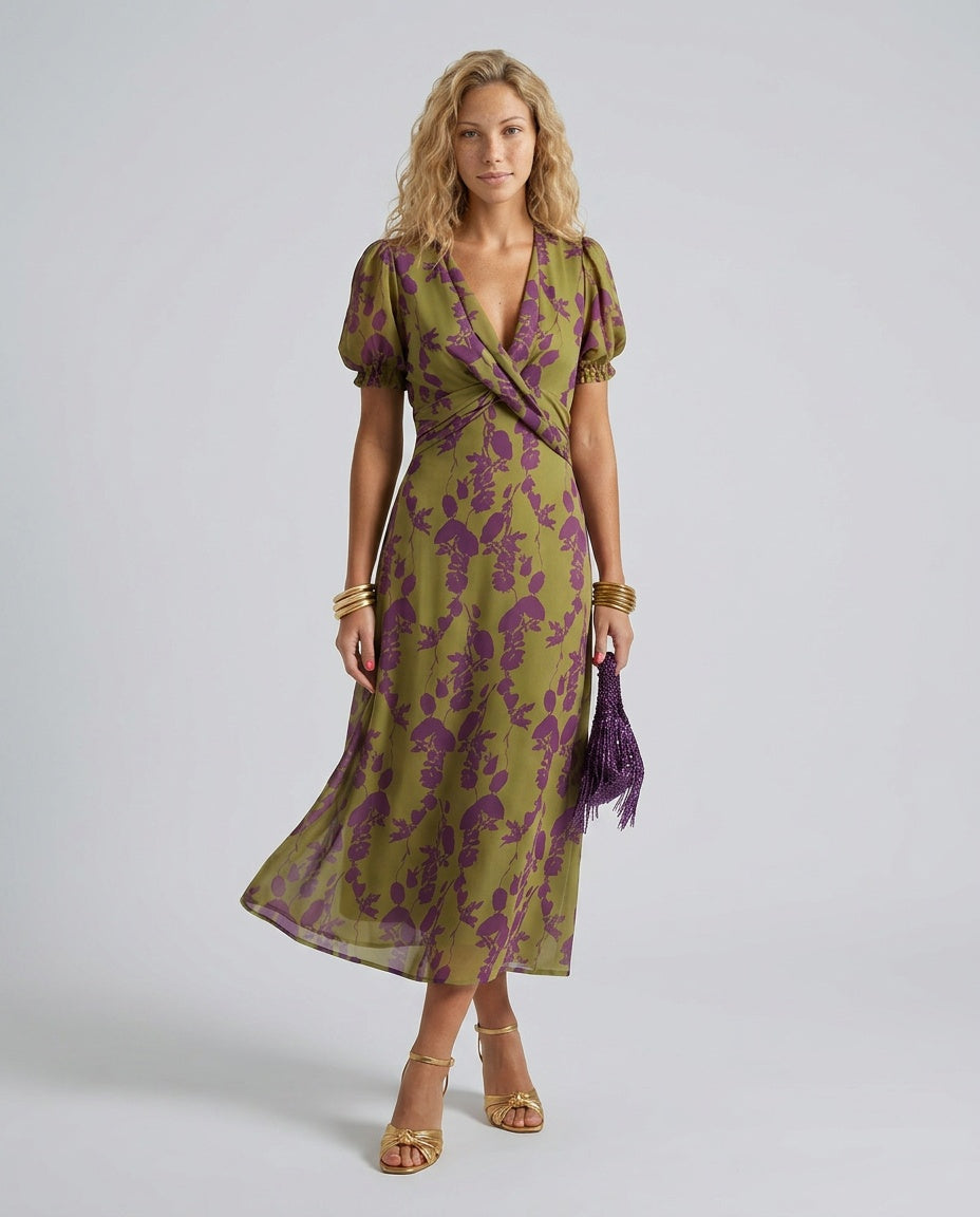 Elena | Relaxed Floral Print Midi Dress